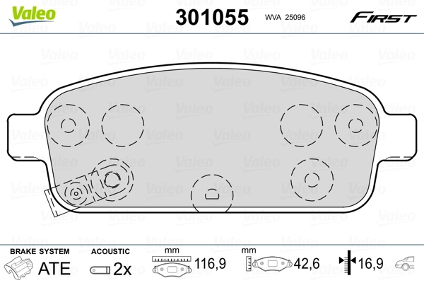 Brake Pad Set, disc brake FIRST 301055
