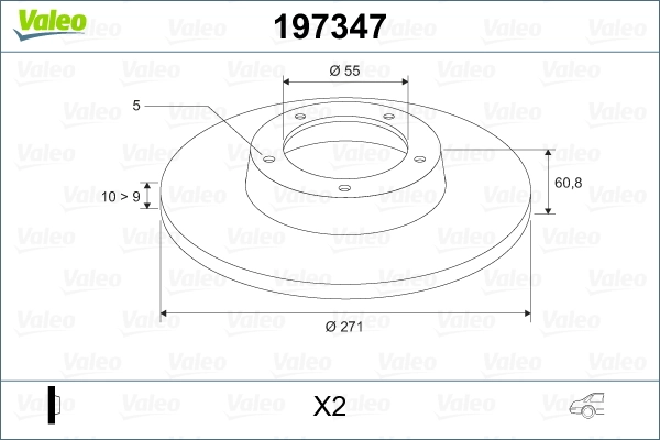 VALEO 197347 Brake Disc