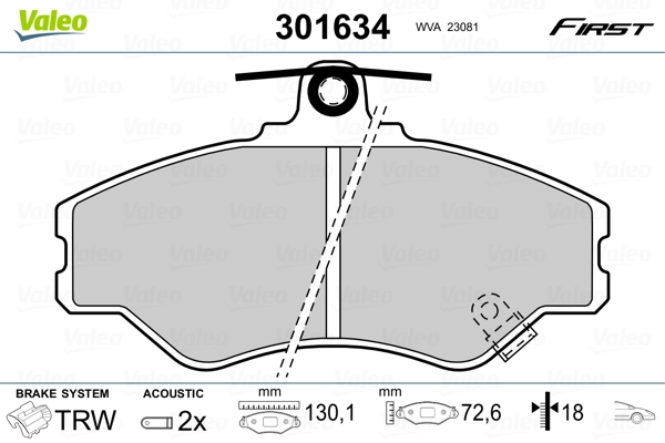 Brake Pad Set, disc brake FIRST 301634