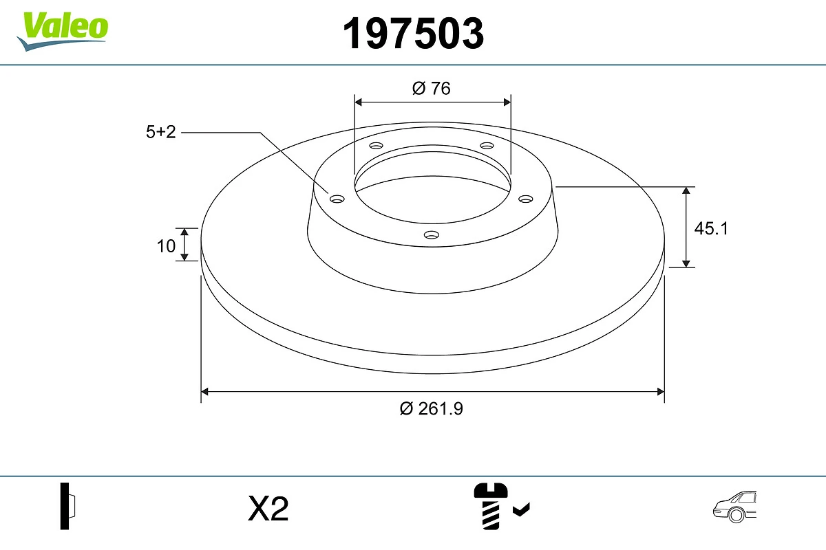 VALEO 197503 Brake Disc