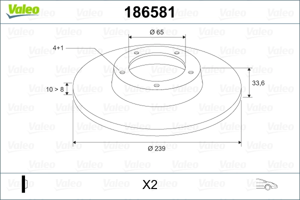 VALEO 186581 Brake Disc