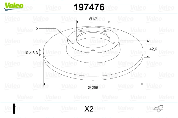 VALEO 197476 Brake Disc