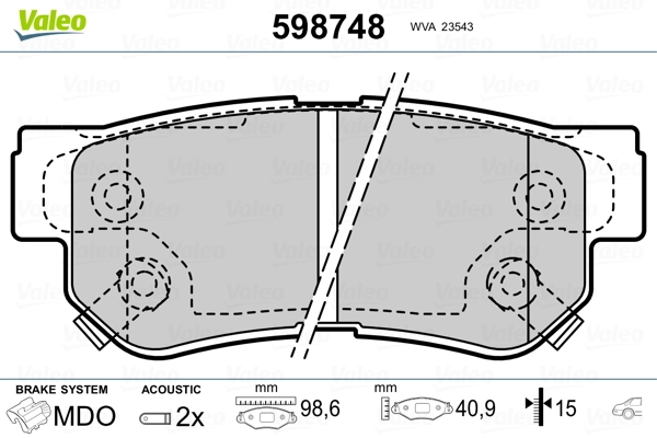 Brake Pad Set, disc brake 598748