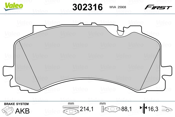 Brake Pad Set, disc brake FIRST 302316