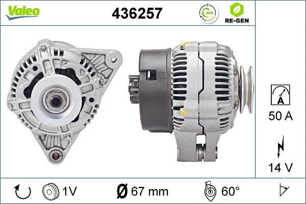 Alternator VALEO RE-GEN REMANUFACTURED 436257