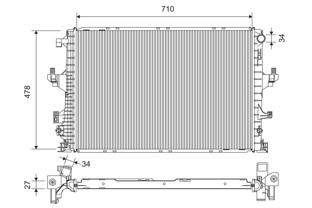 Radiator, engine cooling 701390