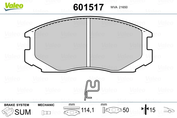 VALEO 601517 Brake Pad Set, disc brake