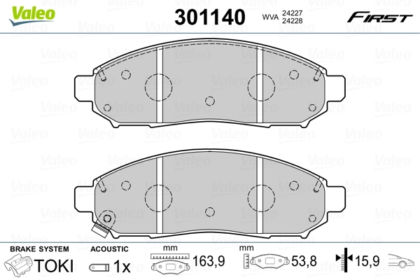 Brake Pad Set, disc brake FIRST 301140