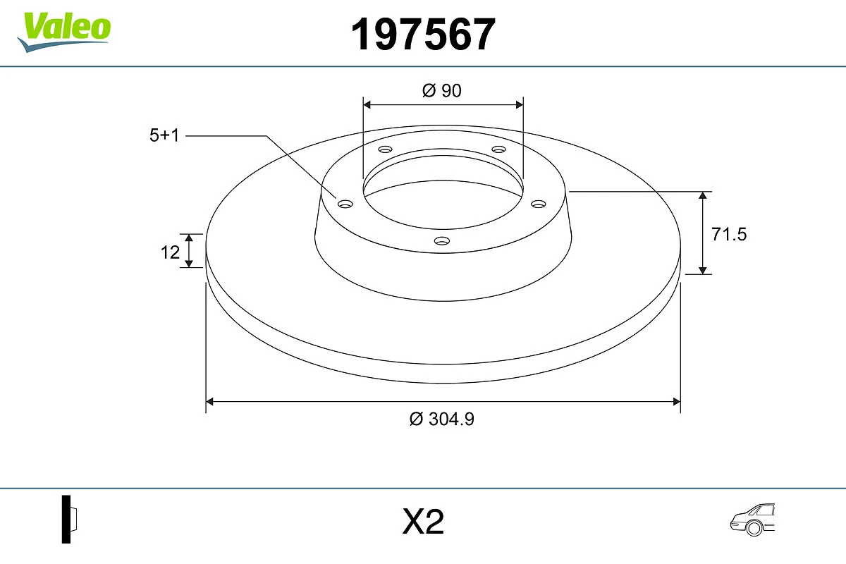VALEO 197567 Brake Disc