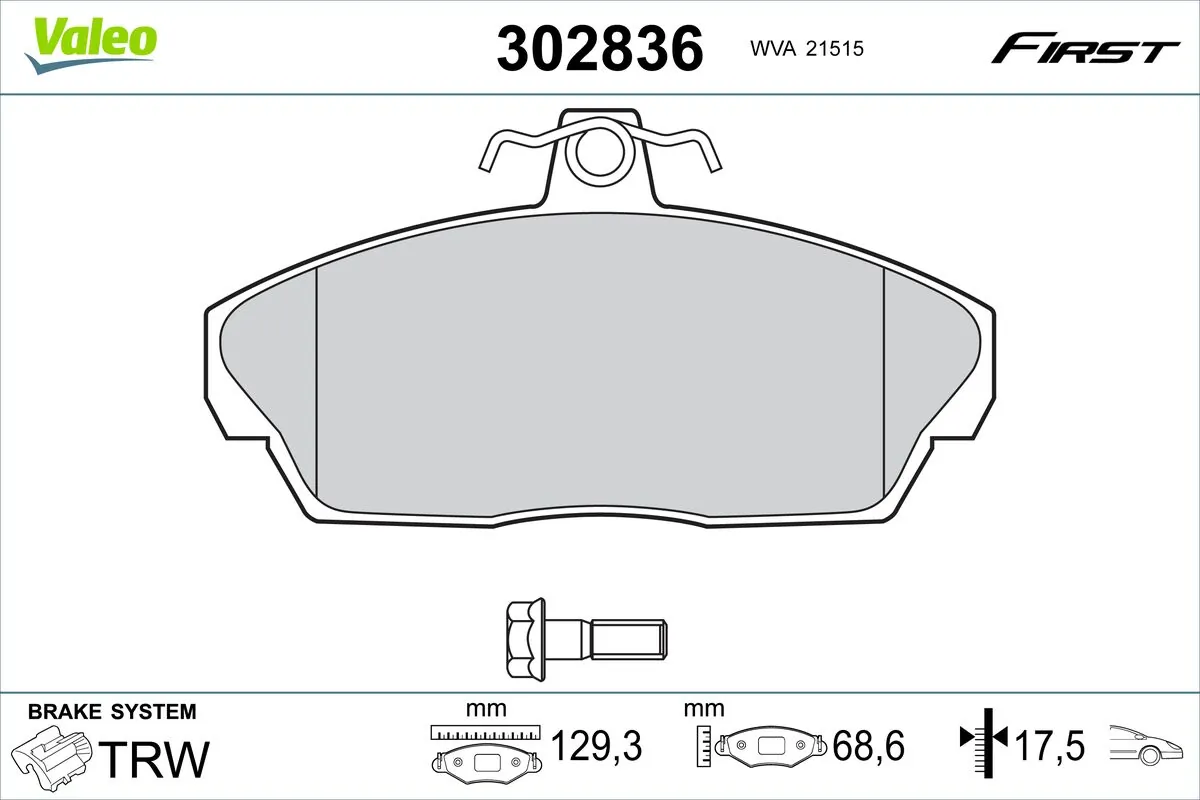 Brake Pad Set, disc brake FIRST 302836