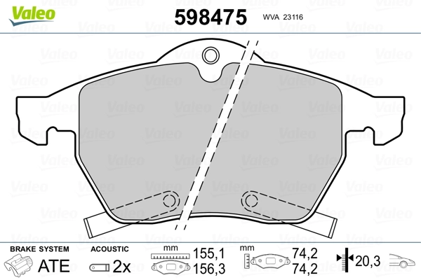 Brake Pad Set, disc brake 598475