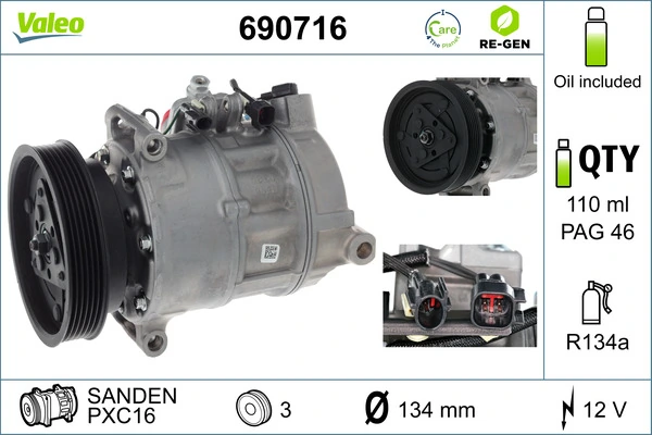 VALEO 690716 Compressor, air conditioning