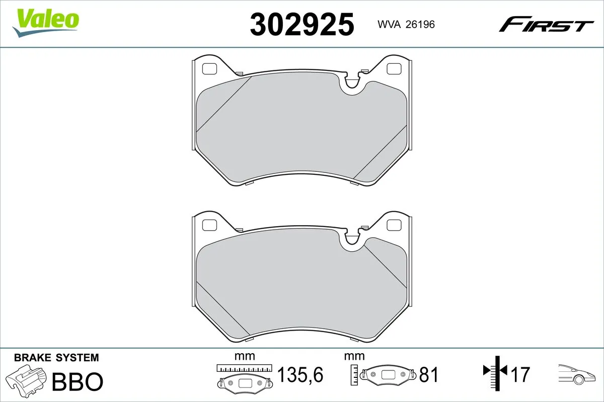 Brake Pad Set, disc brake FIRST 302925