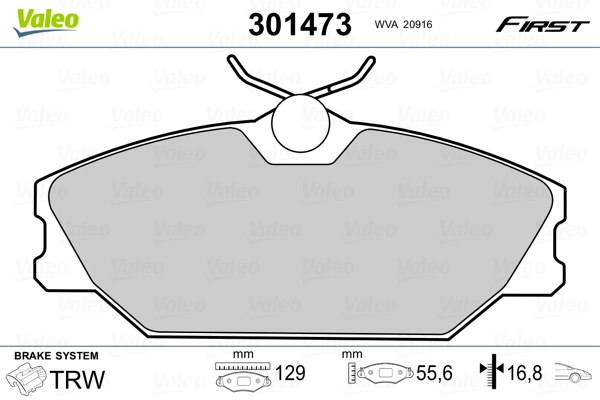 Brake Pad Set, disc brake FIRST 301473
