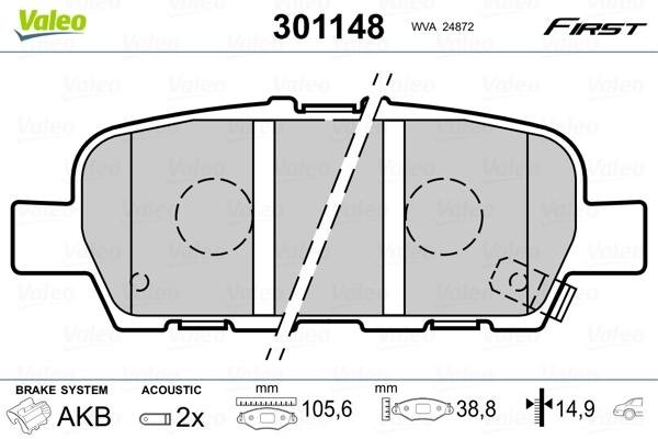 Brake Pad Set, disc brake FIRST 301148