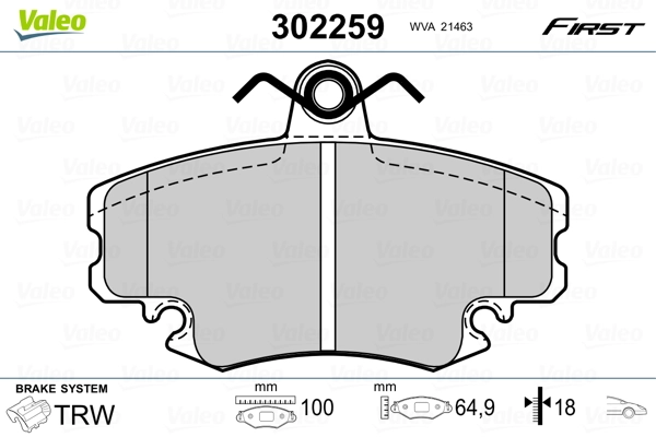 Brake Pad Set, disc brake FIRST 302259