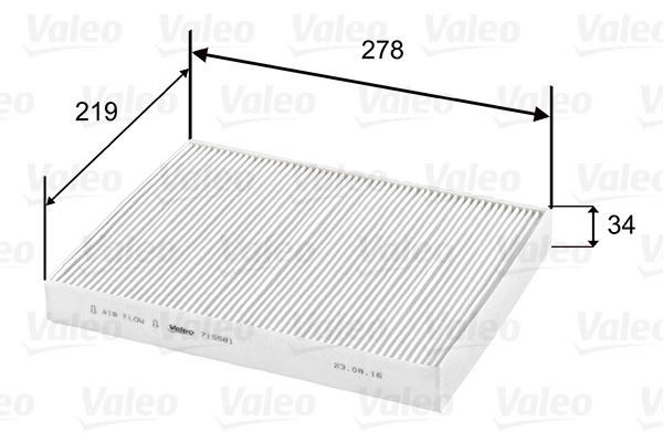 Filter, cabin air VALEO ESSENTIAL 715581
