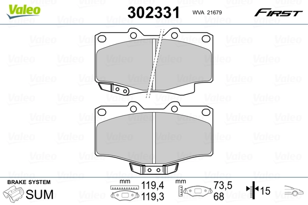 Brake Pad Set, disc brake FIRST 302331