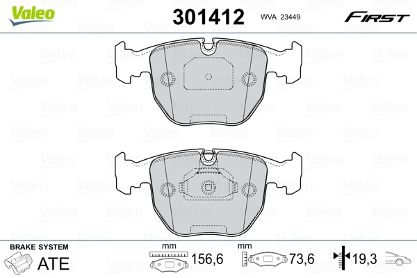 Brake Pad Set, disc brake FIRST 301412