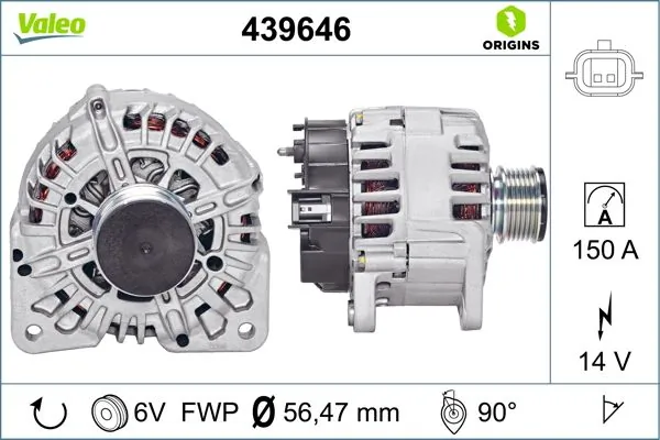 Alternator VALEO ORIGINS NEW OE TECHNOLOGY 439646