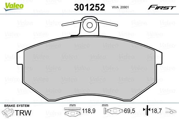 Brake Pad Set, disc brake FIRST 301252