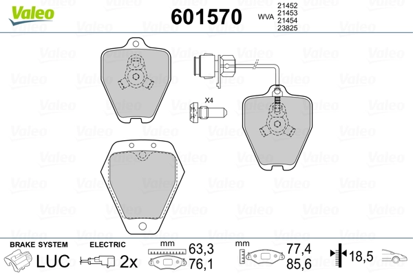 VALEO 601570 Brake Pad Set, disc brake