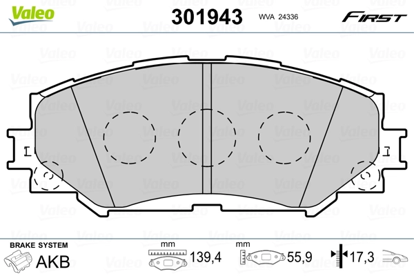 Brake Pad Set, disc brake FIRST 301943