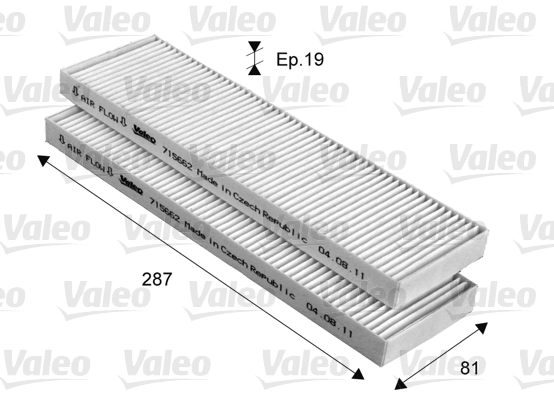 Filter, cabin air VALEO ESSENTIAL 715662