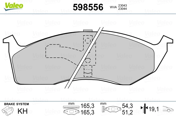 VALEO 598556 Brake Pad Set, disc brake