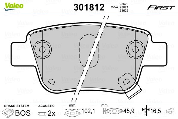 Brake Pad Set, disc brake FIRST 301812