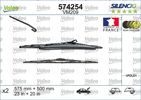 Wiper Blade SILENCIO CONVENTIONAL SET 574254