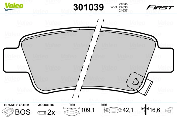Brake Pad Set, disc brake FIRST 301039