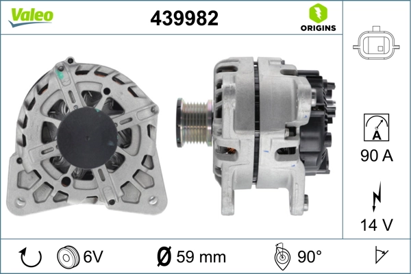 Alternator VALEO ORIGINS NEW OE TECHNOLOGY 439982