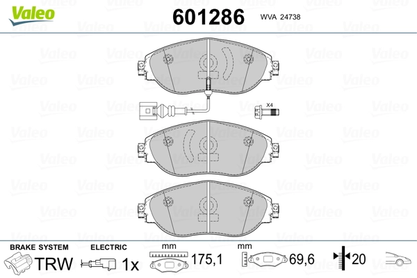 VALEO 601286 Brake Pad Set, disc brake