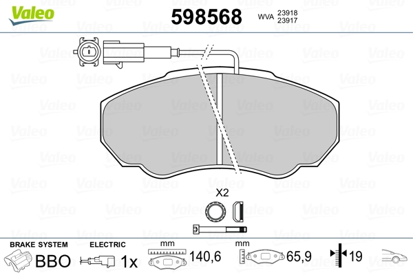 Brake Pad Set, disc brake 598568
