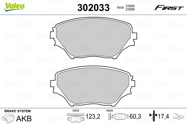Brake Pad Set, disc brake FIRST 302033