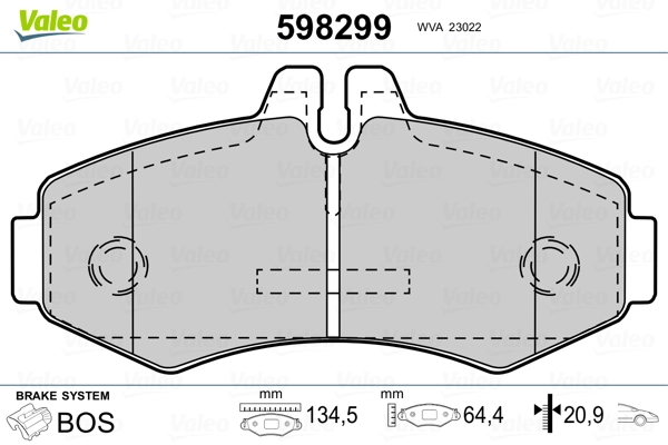 Brake Pad Set, disc brake 598299