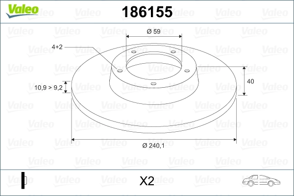 VALEO 186155 Brake Disc