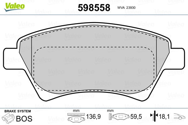 Brake Pad Set, disc brake 598558