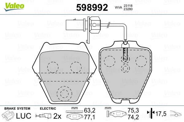 Brake Pad Set, disc brake 598992