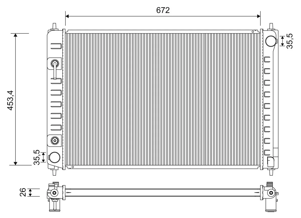 Radiator, engine cooling 701195