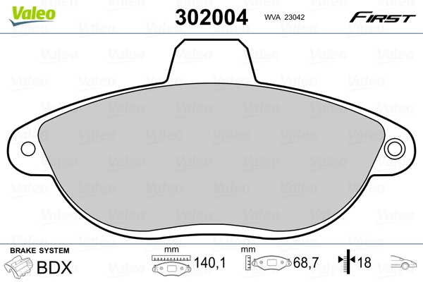 Brake Pad Set, disc brake FIRST 302004