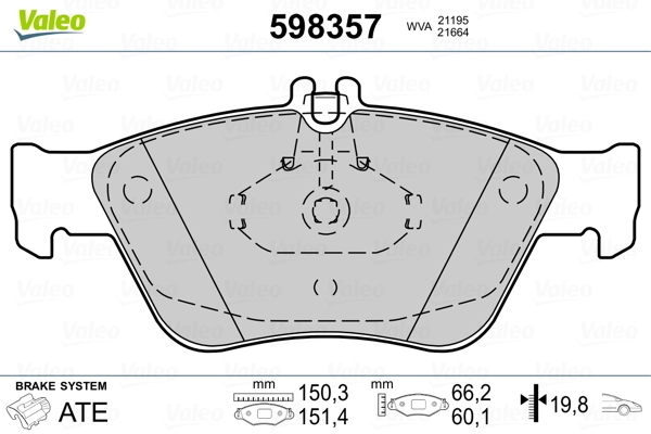 Brake Pad Set, disc brake 598357