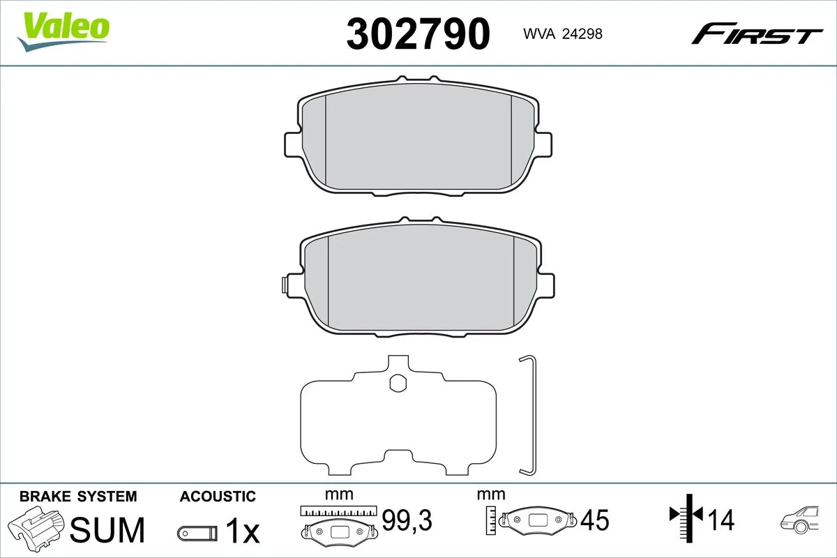Brake Pad Set, disc brake FIRST 302790