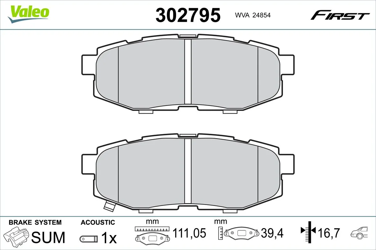 Brake Pad Set, disc brake FIRST 302795