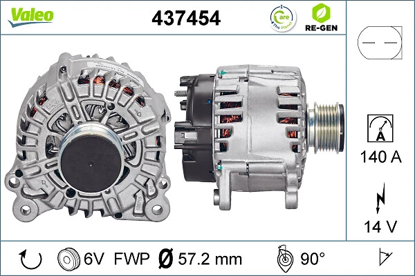 Alternator VALEO RE-GEN REMANUFACTURED 437454