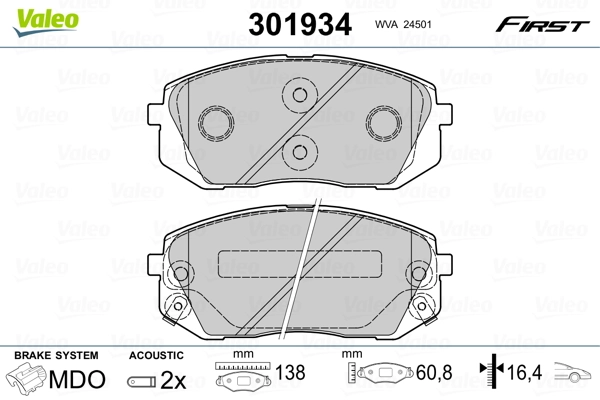 Brake Pad Set, disc brake FIRST 301934