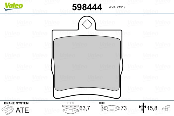 Brake Pad Set, disc brake 598444
