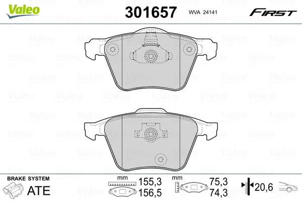 Brake Pad Set, disc brake FIRST 301657