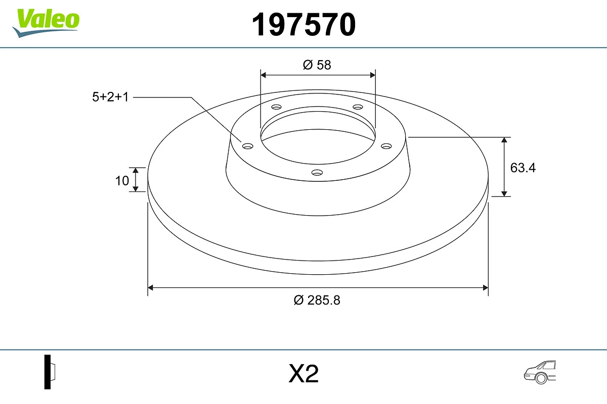 VALEO 197570 Brake Disc